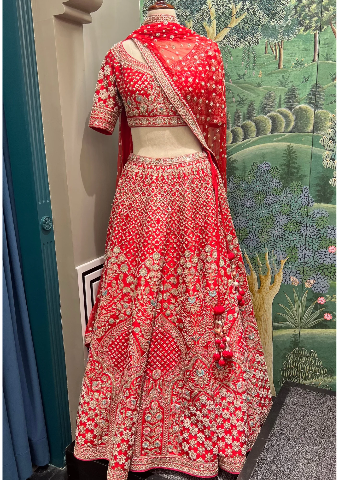 Anita Dongre Red Hand-Embroidered Bridal Lehenga Set