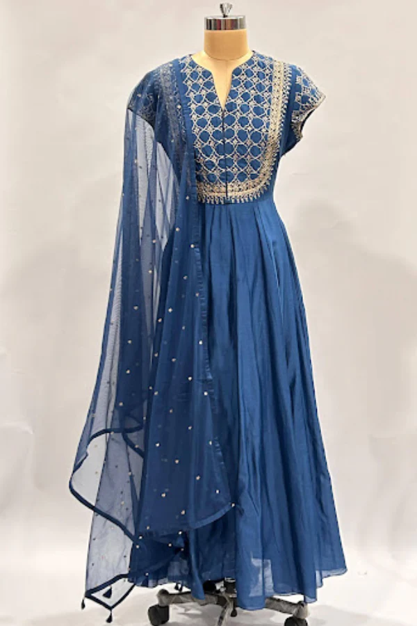 Anita Dongre Blue Anarkali Set
