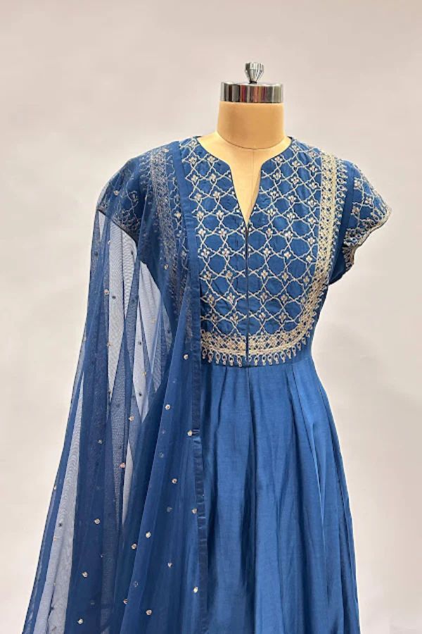 Anita Dongre Blue Anarkali Set - Image 3