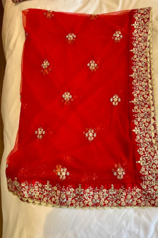 Anita Dongre Red embroidered lehenga set - Image 4