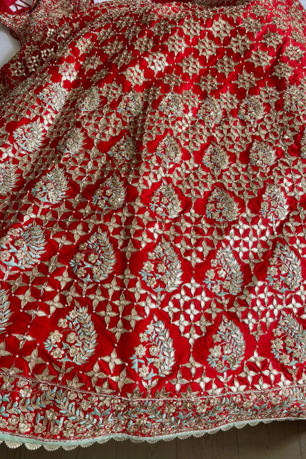 Anita Dongre Red embroidered lehenga set - Image 5