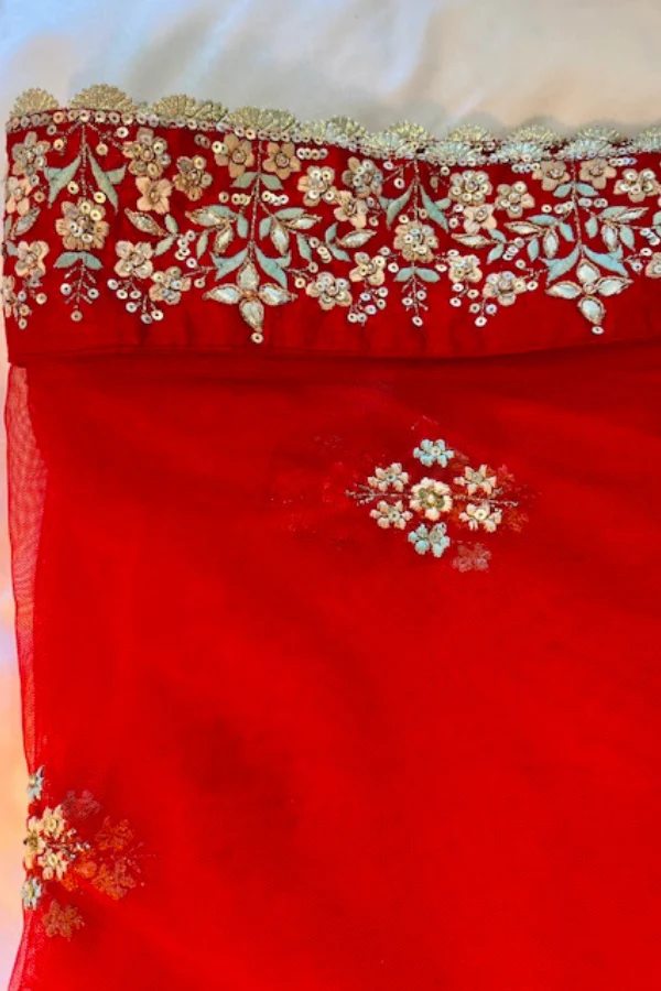 Anita Dongre Red embroidered lehenga set - Image 6