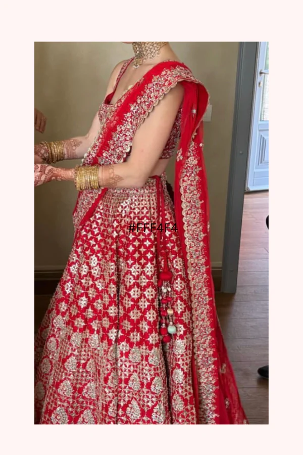 Anita Dongre Red Lehenga Set - Image 3
