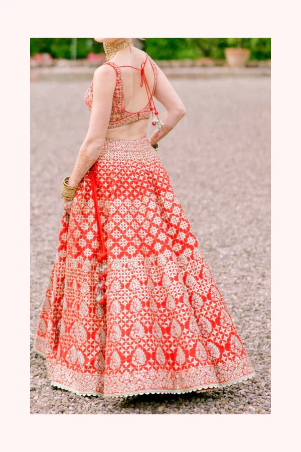 Anita Dongre Red Lehenga Set - Image 4