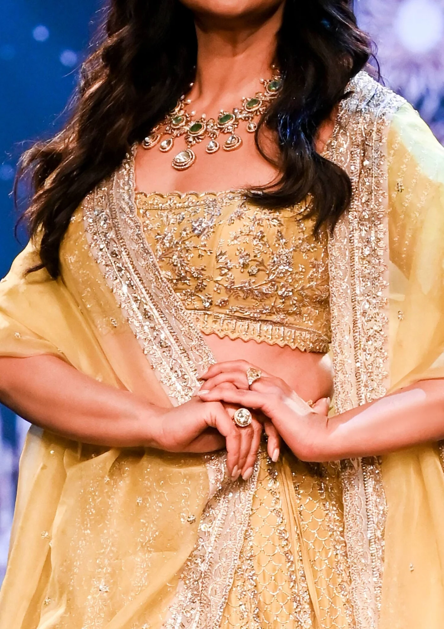 Anushree Reddy Ahilaya Floral Bridal Lehenga Set - Image 3
