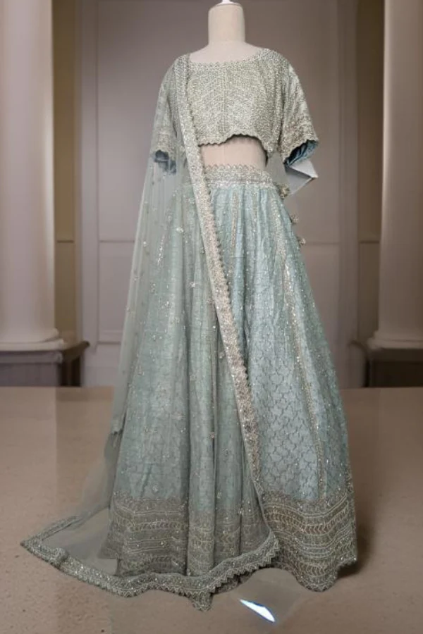 Anushree Reddy aqua blue lehenga set - Image 2