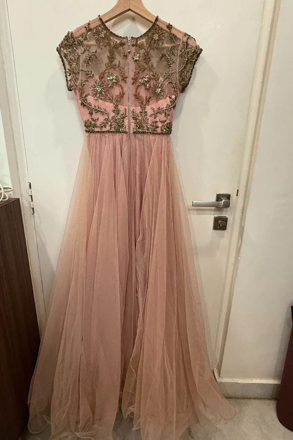 Anushree Reddy Embroidered pink net gown - Image 3