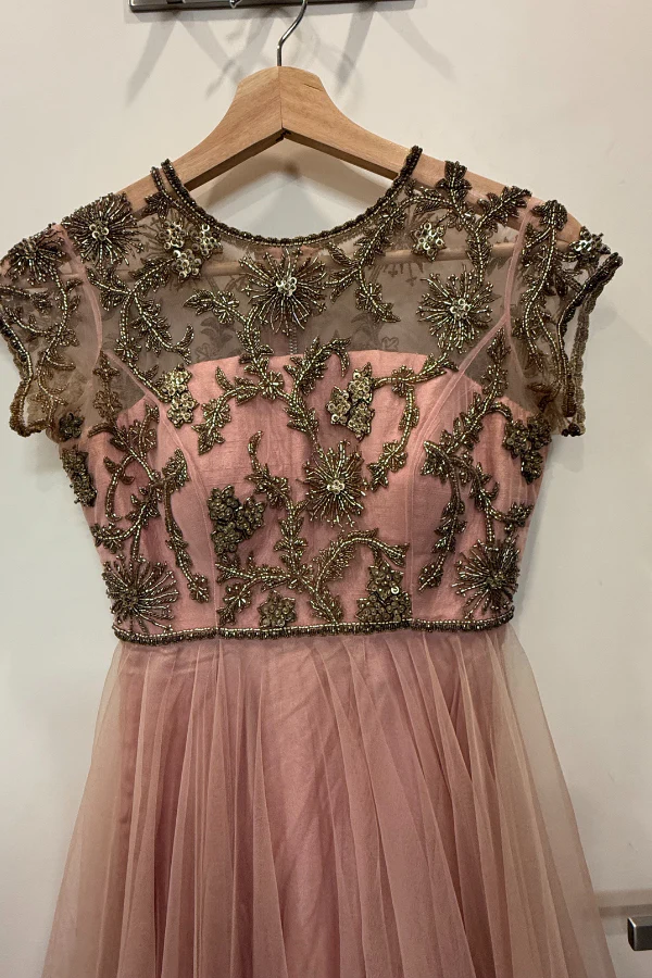 Anushree Reddy Embroidered pink net gown - Image 4