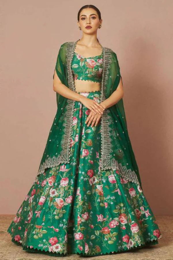 Anushree Reddy Floral cape lehenga set