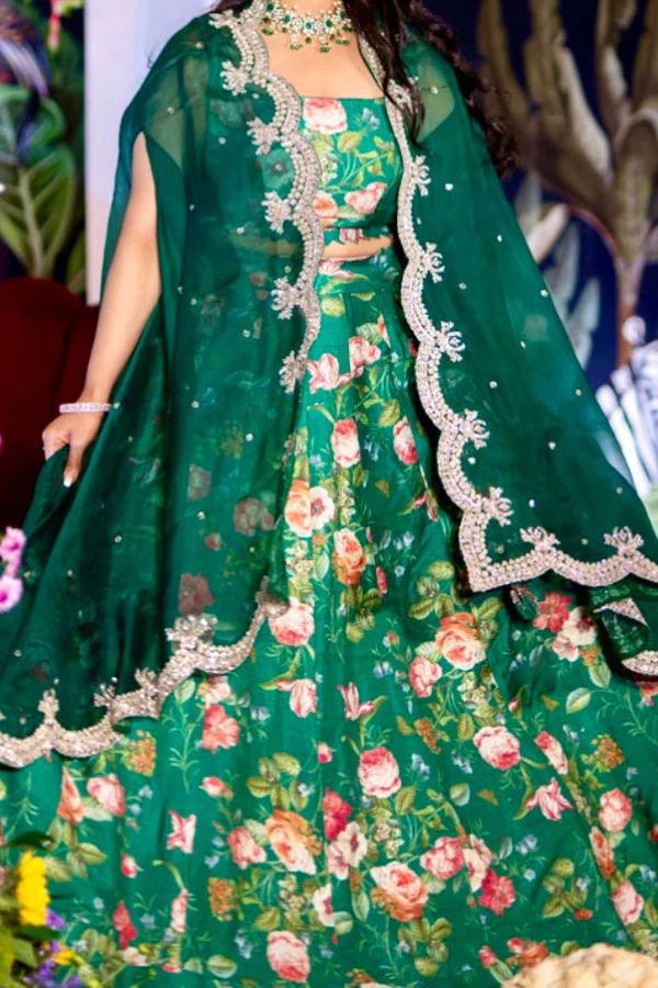 Anushree Reddy Floral cape lehenga set - Image 2