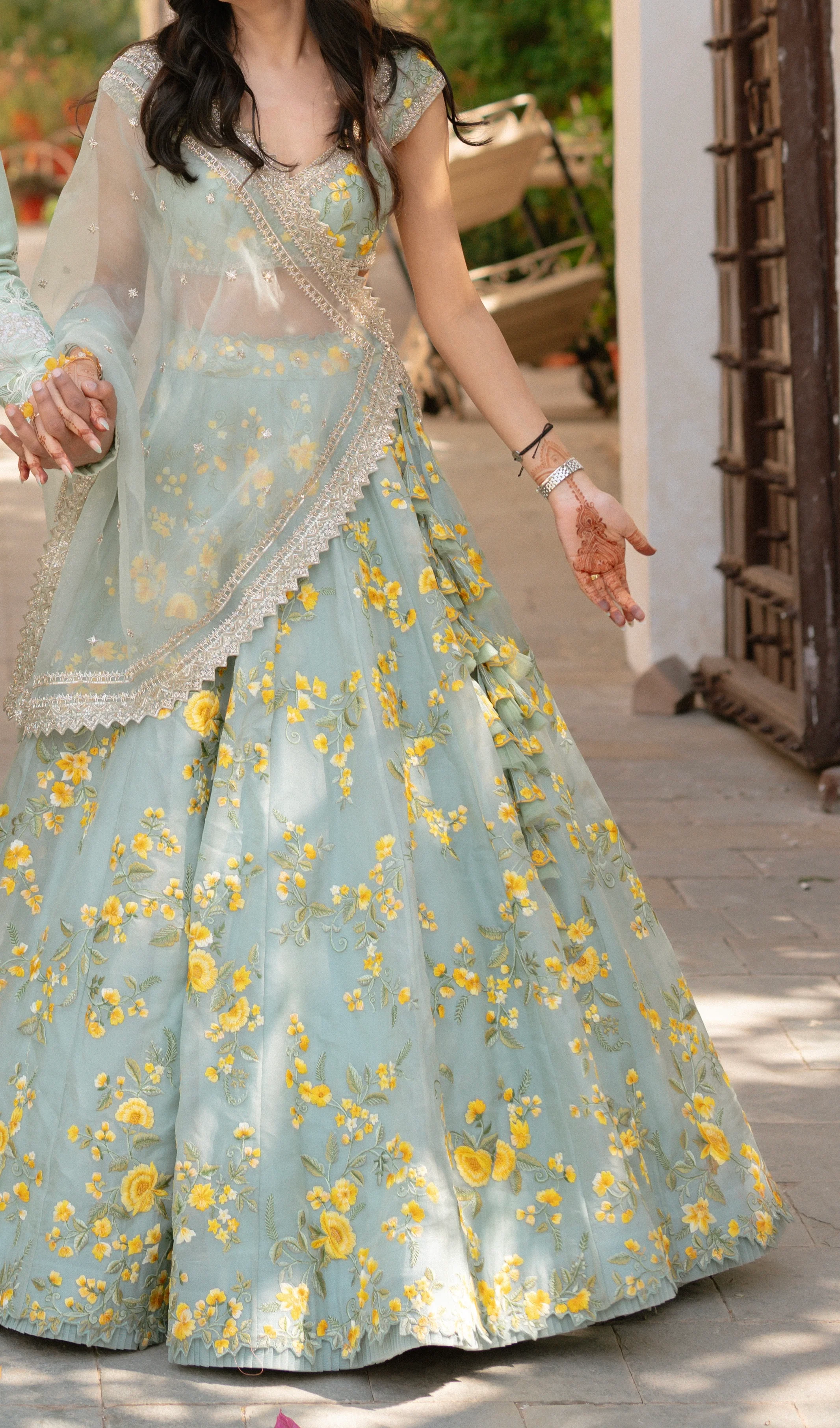 Anushree Reddy Floral Embroidered Lehenga Set - Image 4