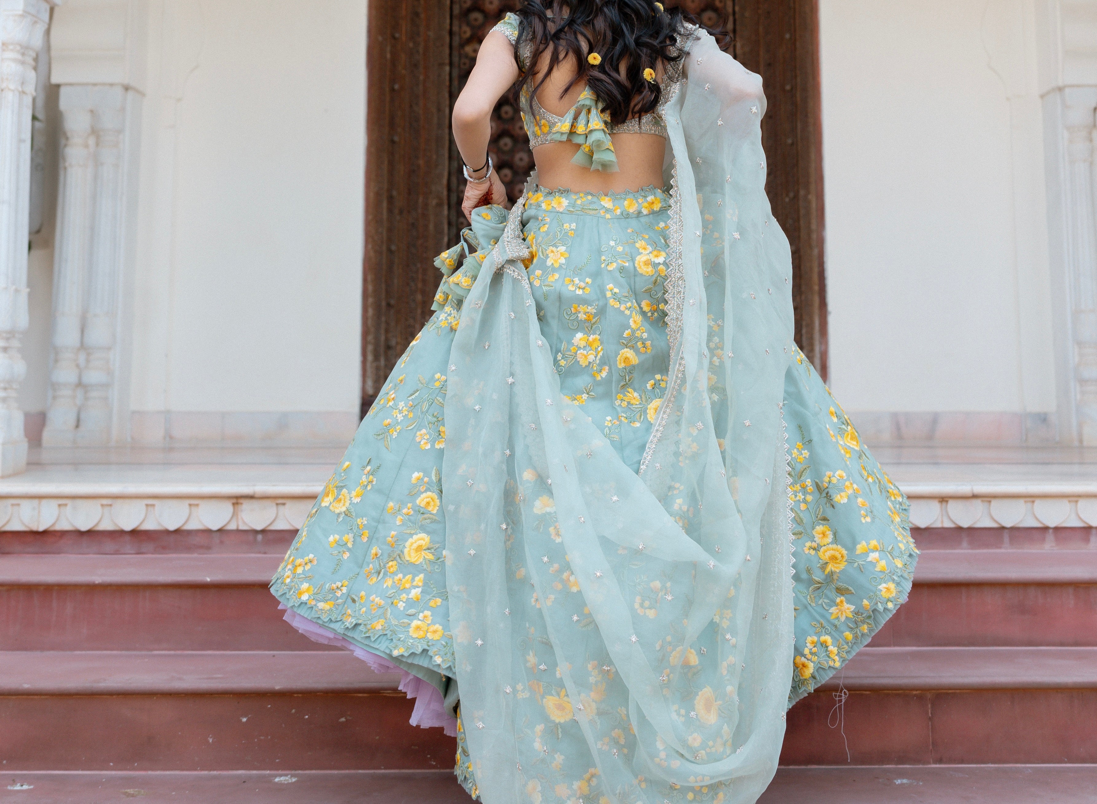Anushree Reddy Floral Embroidered Lehenga Set - Image 5