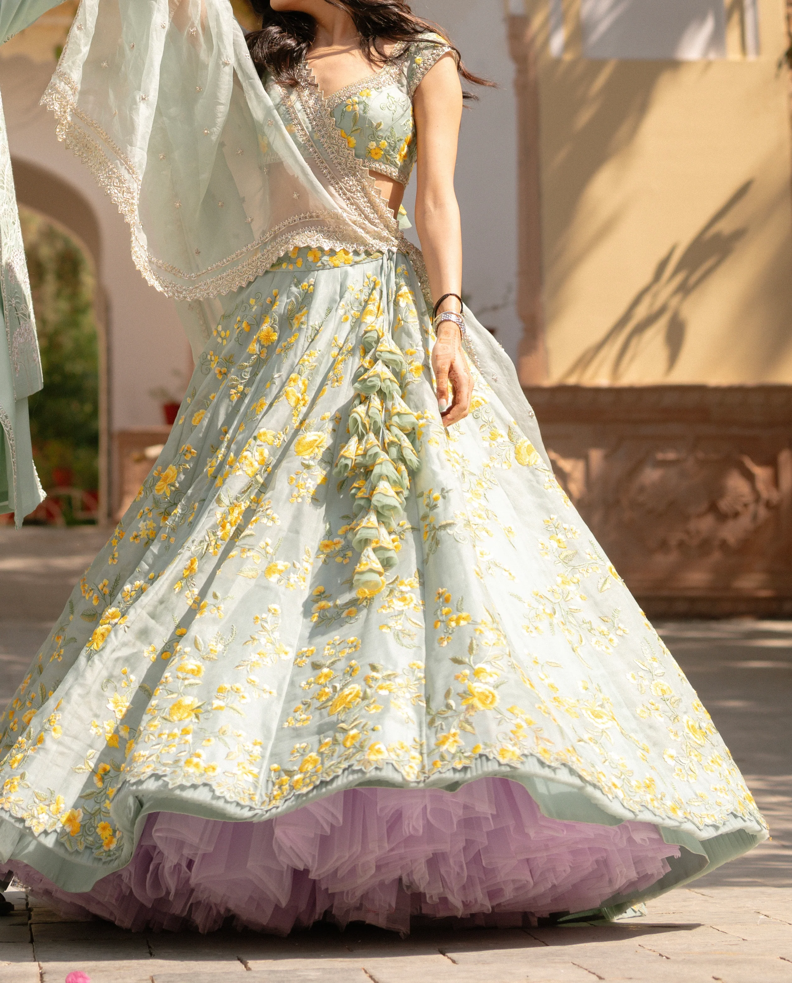 Anushree Reddy Floral Embroidered Lehenga Set - Image 6