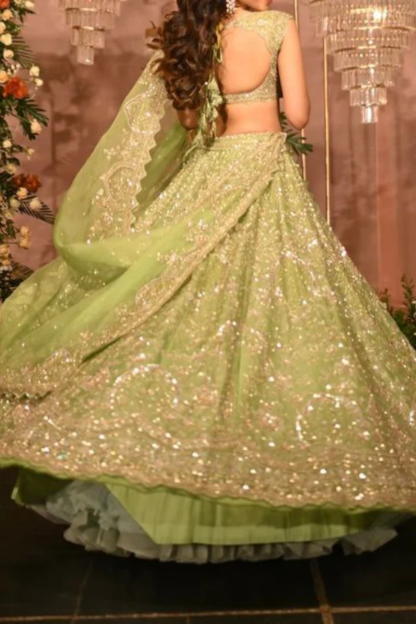 Anushree Reddy Green Lehenga Set - Image 5