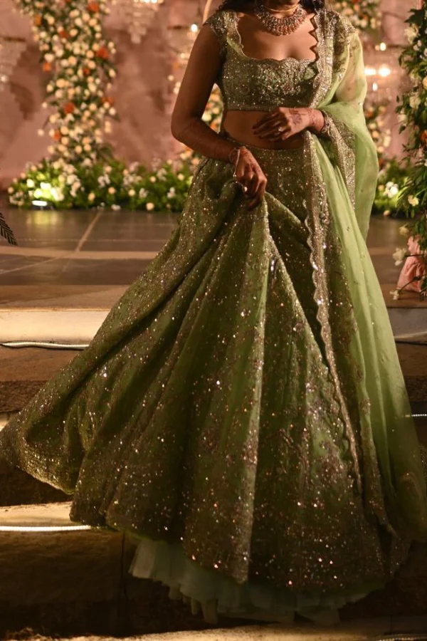 Anushree Reddy Green Lehenga Set - Image 6