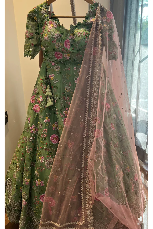 Anushree reddy Green & Pink lehenga set