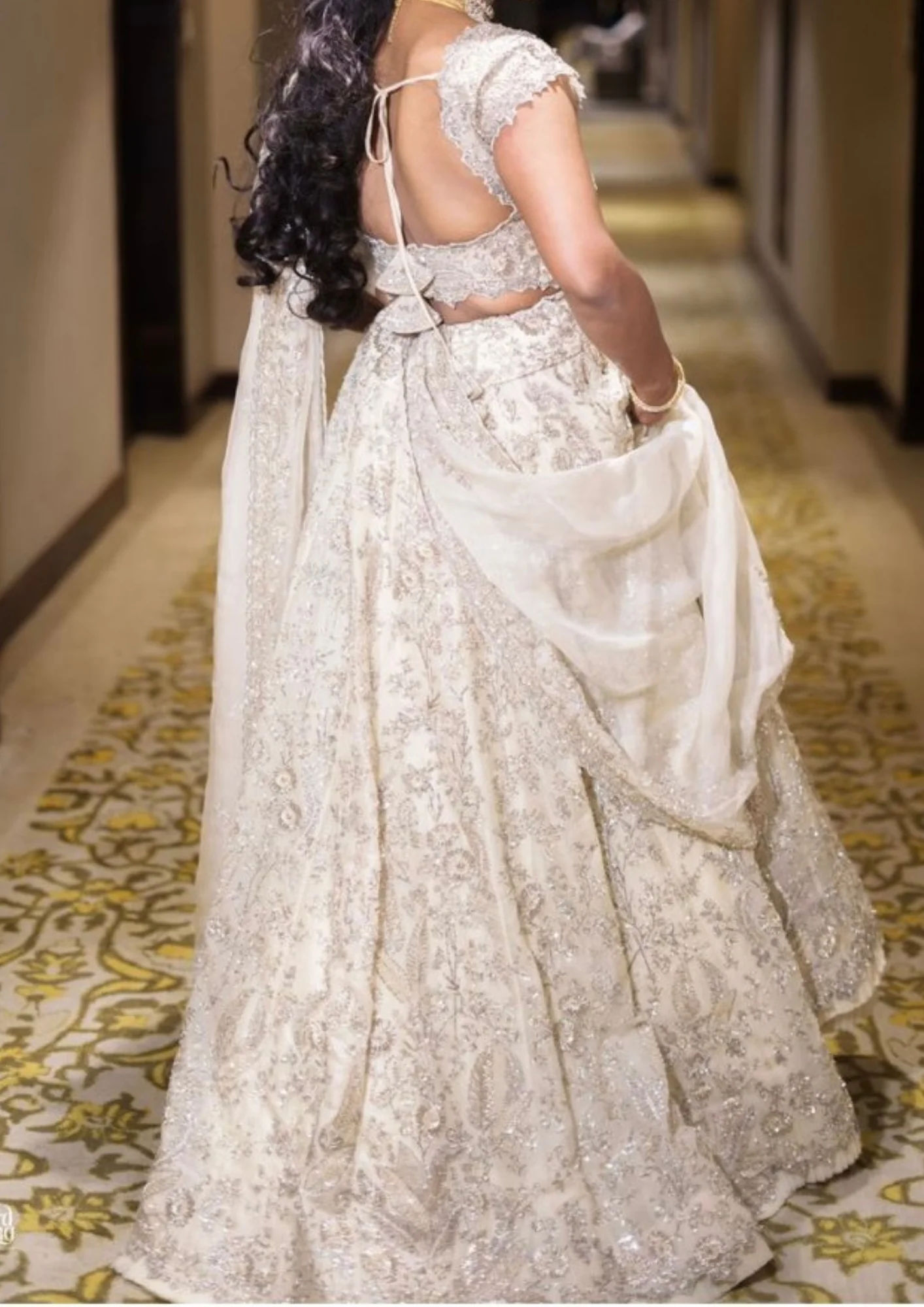 Anushree Reddy Ivory Embellished Lehenga - Image 3