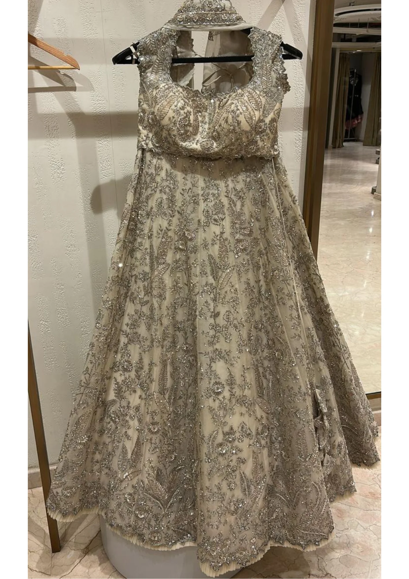 Anushree Reddy Ivory Embellished Lehenga - Image 4