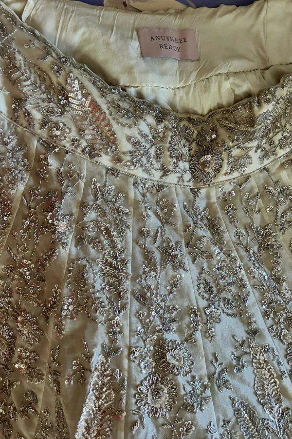 Anushree Reddy Ivory Embellished Lehenga - Image 10