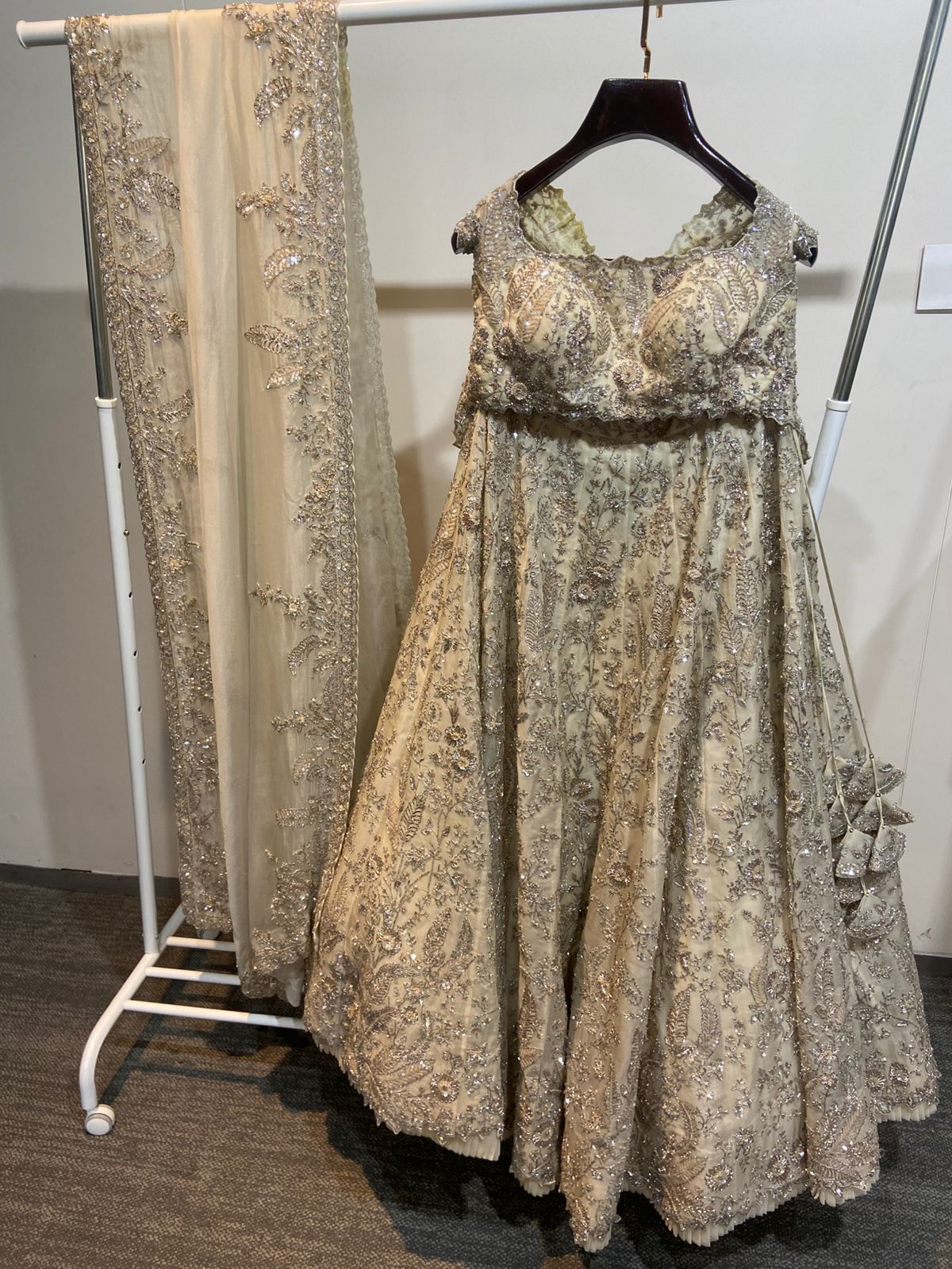 Anushree Reddy Ivory Embellished Lehenga - Image 3