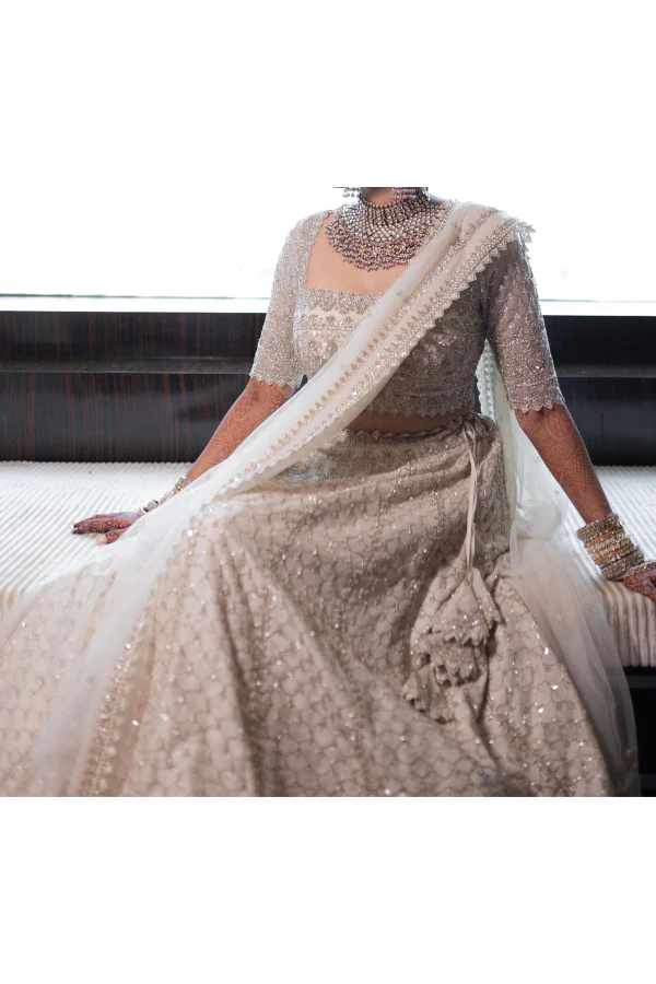 Anushree Reddy Ivory embroidered lehenga - Image 2