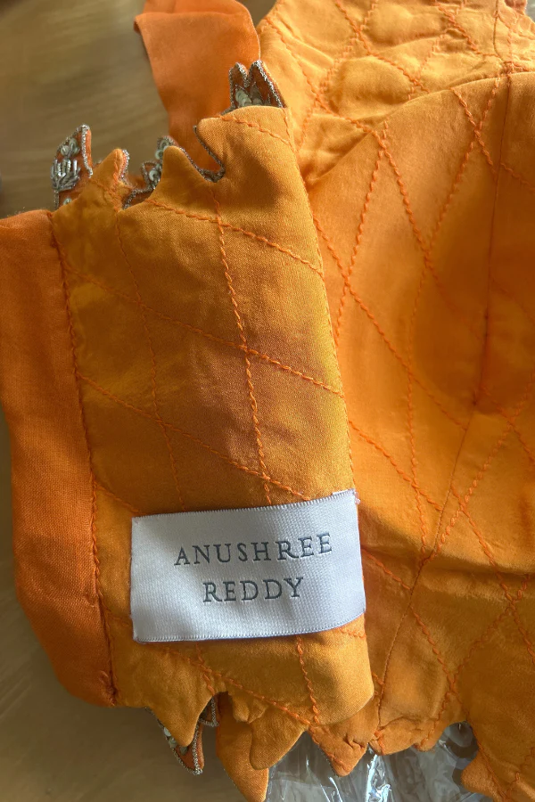 Anushree reddy orange lehenga cape set - Image 4