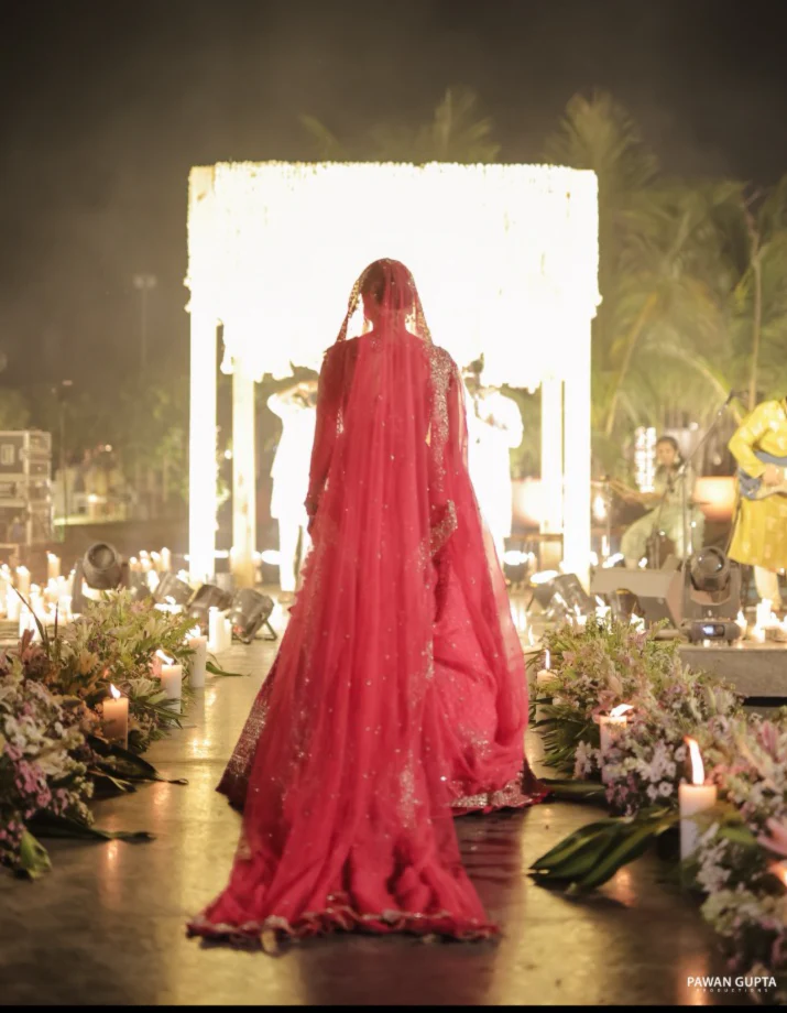 Anushree Reddy Pink Floral Embroidered Bridal Lehenga - Image 2