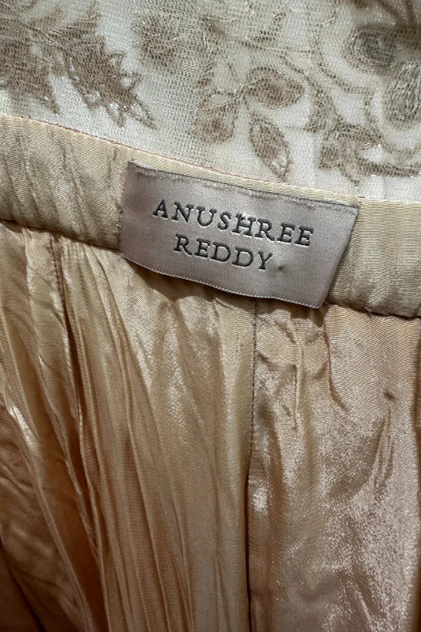 ANUSHREE REDDY Pink Organza Embroidered Gown - Image 6