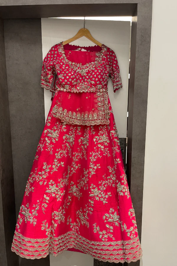 ANUSHREE REDDY Red embroidered lehenga set - Image 2