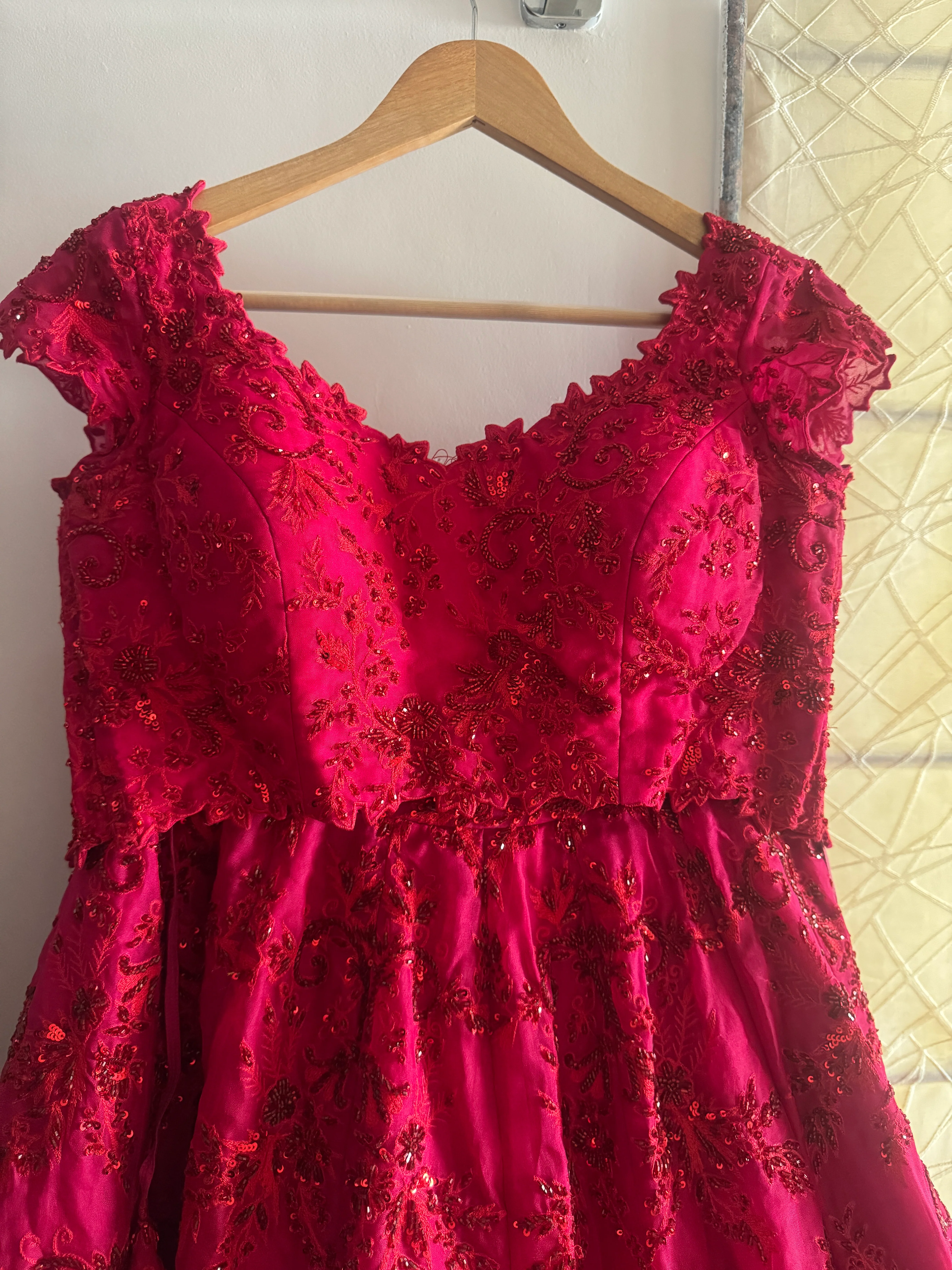 Anushree Reddy Red Lehenga Set - Image 3