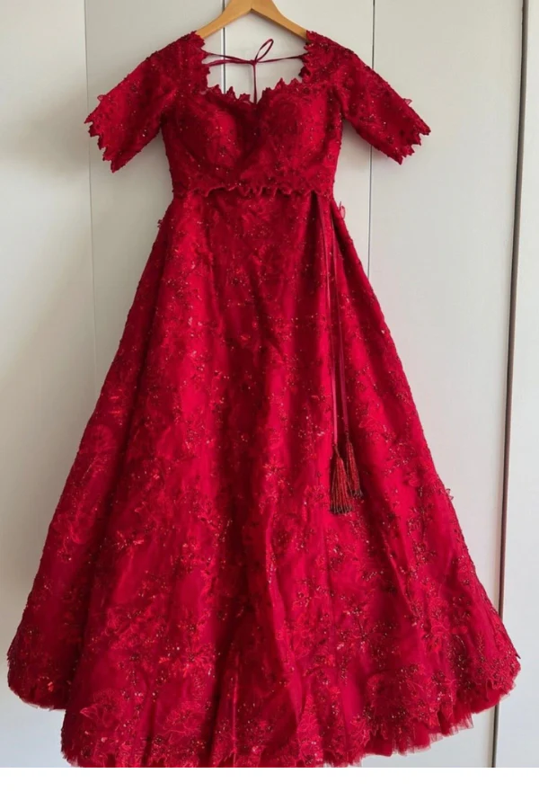 Anushree Reddy red Lehenga Set - Image 3