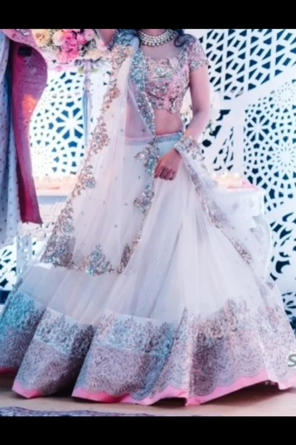 Anushree reddy white organza lehenga
