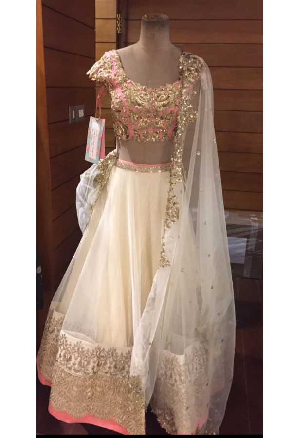 Anushree reddy white organza lehenga - Image 2