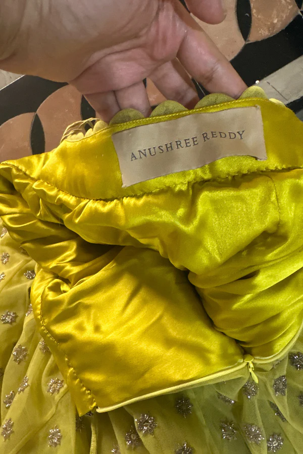 ANUSHREE REDDY Yellow Embroidered Lehenga Set - Image 5