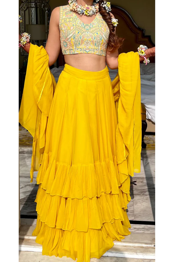 Arpita Mehta Yellow lehenga