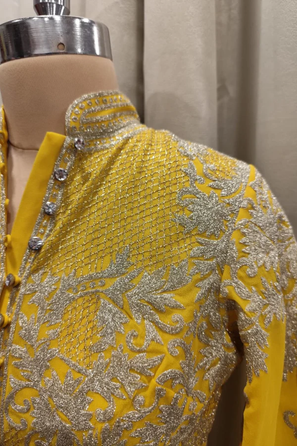 ASAL by Abu Sandeep yellow kurta set - Image 3
