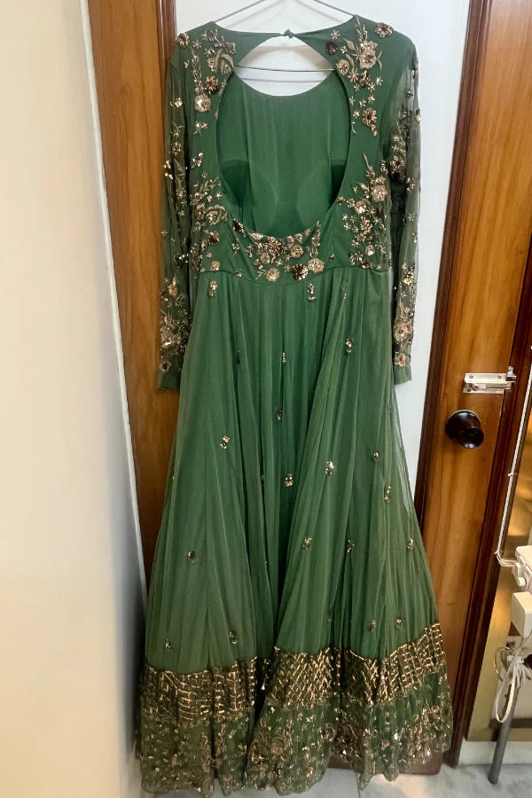 Astha Narang Green net anarkali set - Image 2