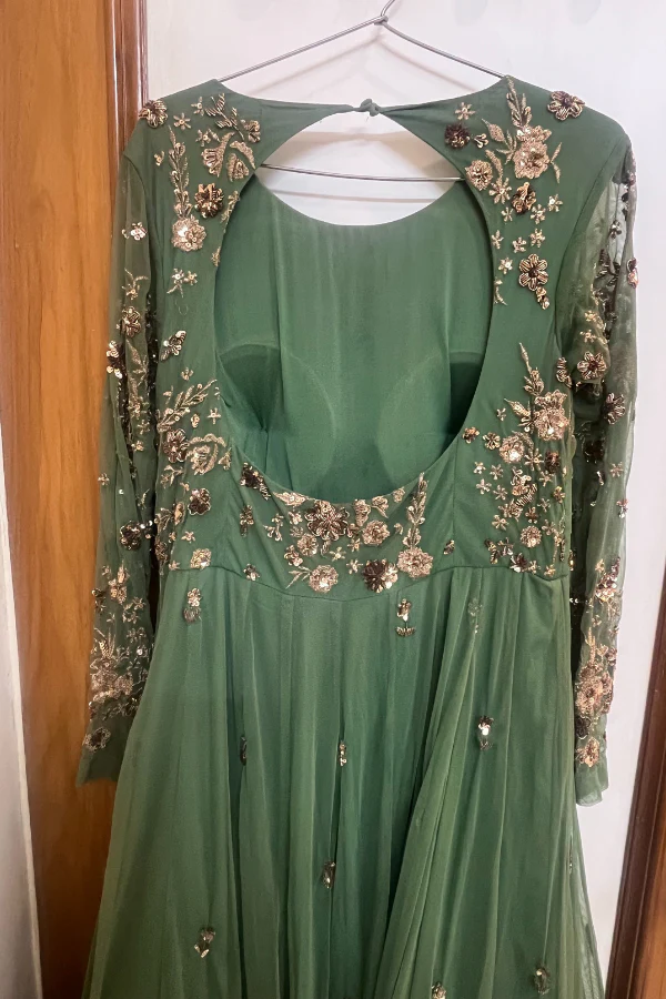 Astha Narang Green net anarkali set - Image 5