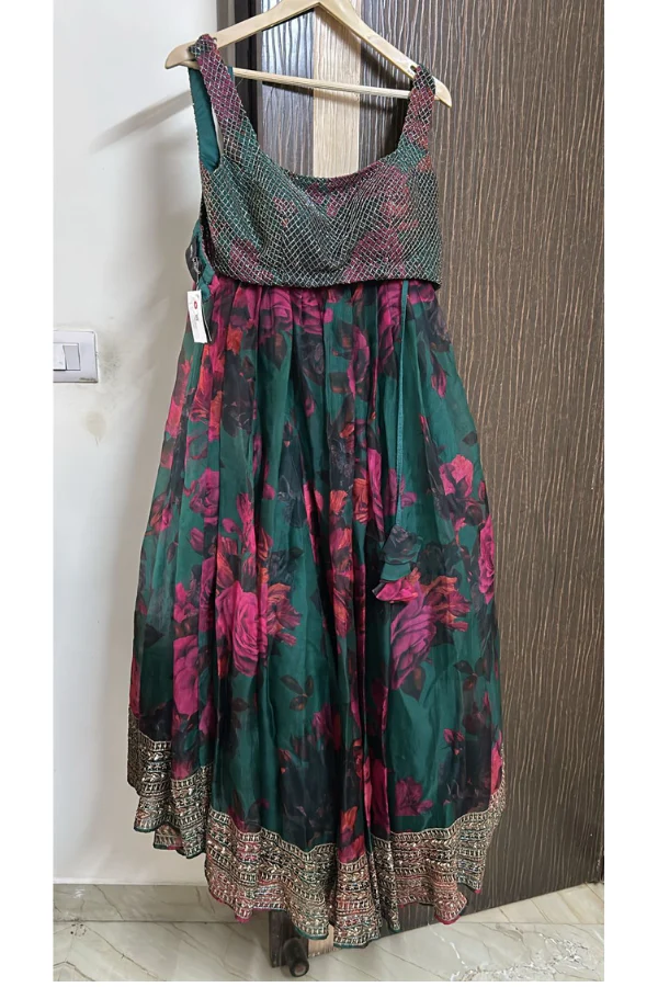 Astha Narang Green Printed Floral Lehenga Set - Image 2