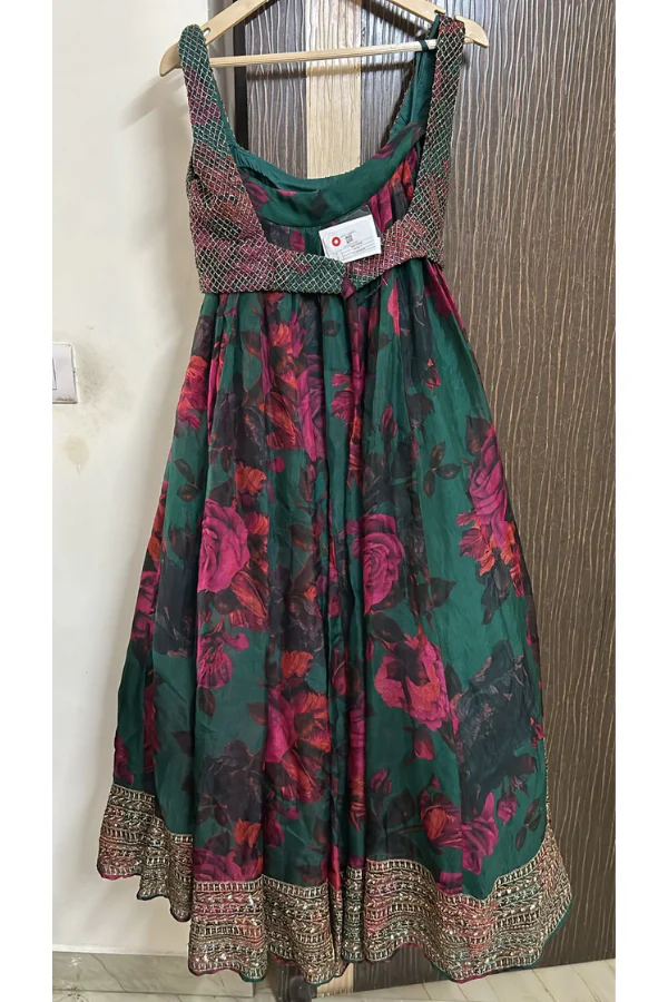 Astha Narang Green Printed Floral Lehenga Set - Image 3