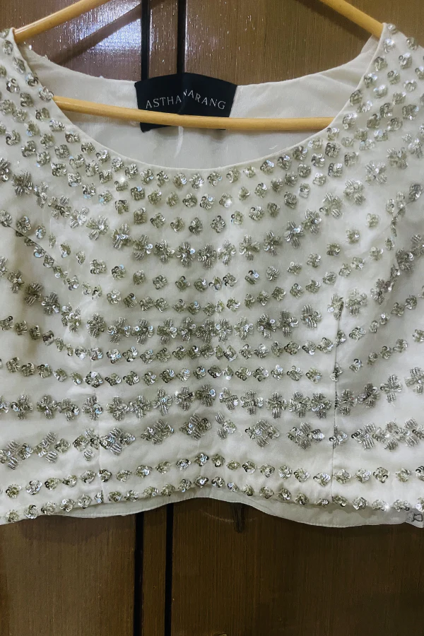 Astha Narang GREY AND SILVER SEQUIN LEHENGA - Image 2