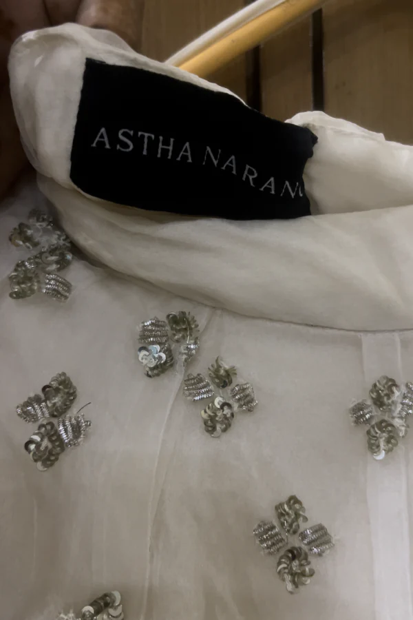 Astha Narang GREY AND SILVER SEQUIN LEHENGA - Image 4
