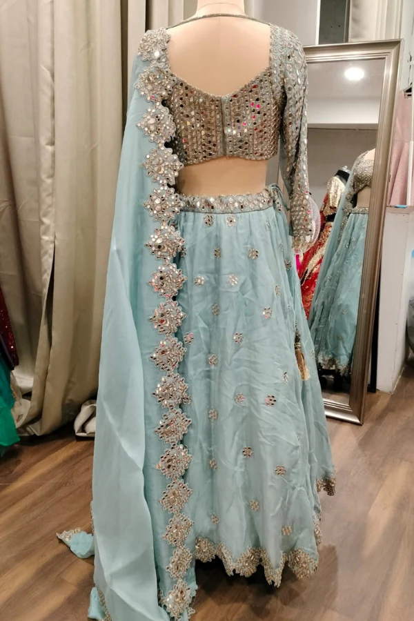 Baby blue Lehenga set - Image 5