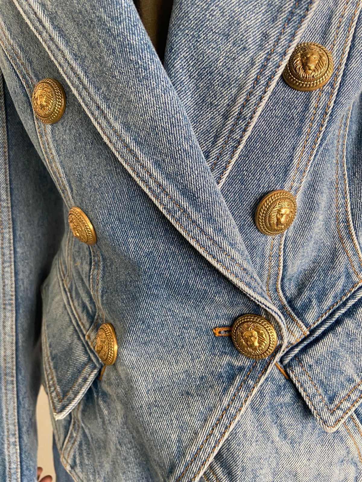 Balmain 6 Button Denim Blazer - Image 5