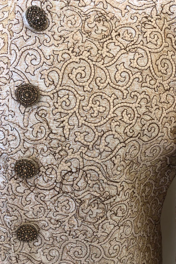 Beige printed sherwani - Image 2