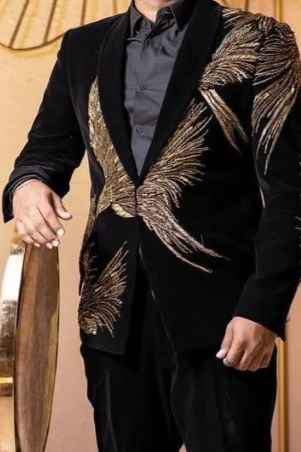 Black Gold Embroidered Tuxedo