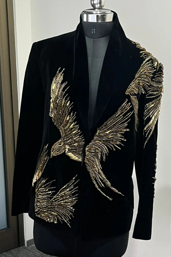 Black Gold Embroidered Tuxedo - Image 2
