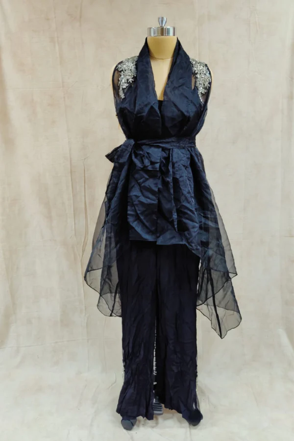 BLACK SHARARA SET WITH JACKET