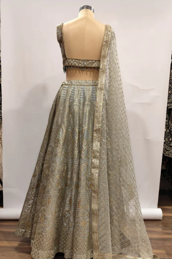 Blue and Gold Mist lehenga set - Image 6