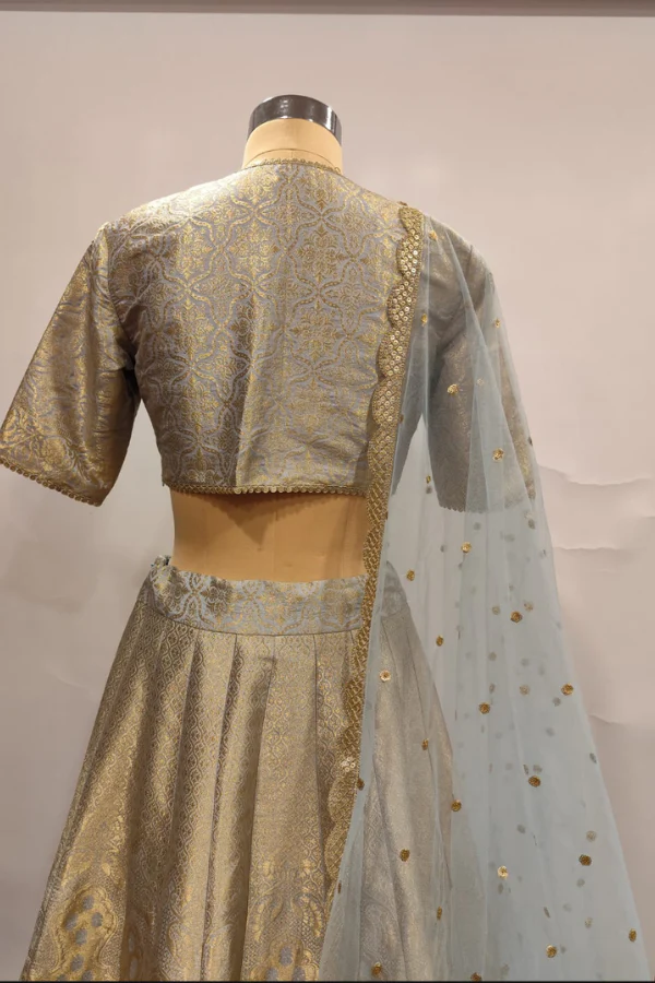 Blue banarsi lehenga set - Image 6